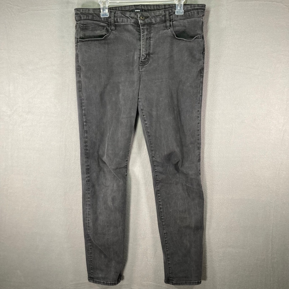 Express Mens 32x32 Slim Fit Jeans Gray Denim Stretch Casual Pants Modern
